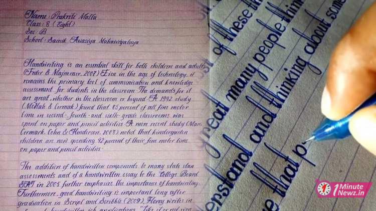 nepal's daughter prakriti malla getting viral for her beautiful handwritting