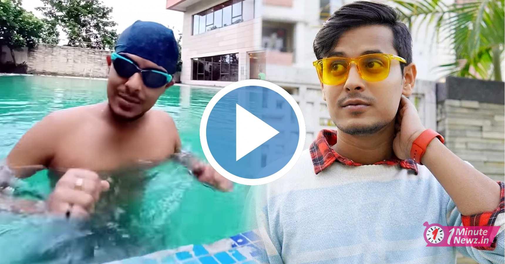 The Bong Guy Kiran Dutta giving Under Water Swimming Training Video