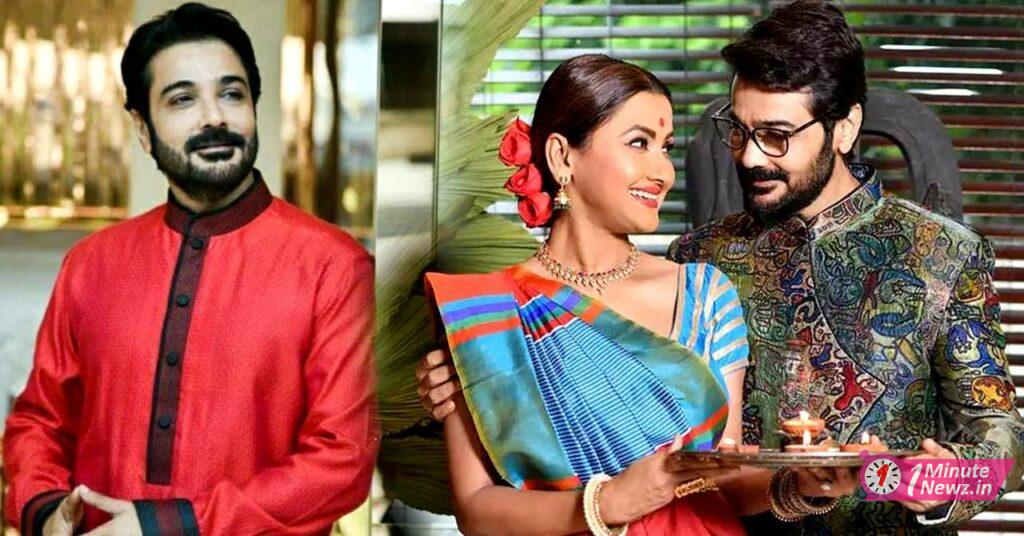 prosenjit chatterjee and rachana banerjee get pair for a festival photoshoot