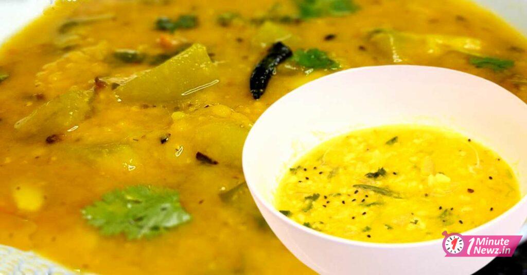 mung dal with karala and lau recipe