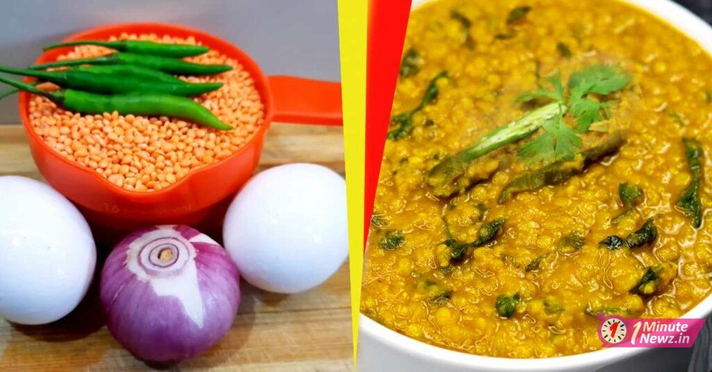 tasty dim diye musur dal chocchori recipe