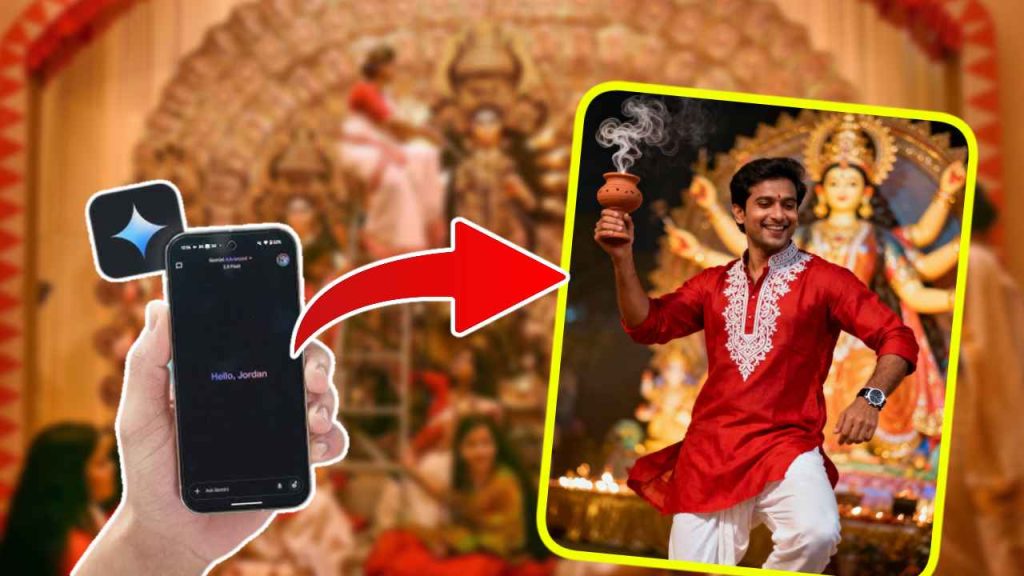 make dslr like hd dhunuchi dance photo with gemini ai prompt
